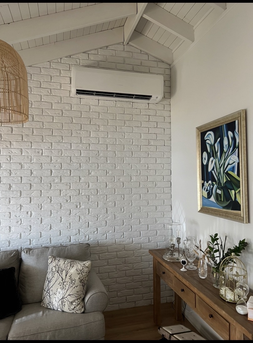 Split system installed in a living room